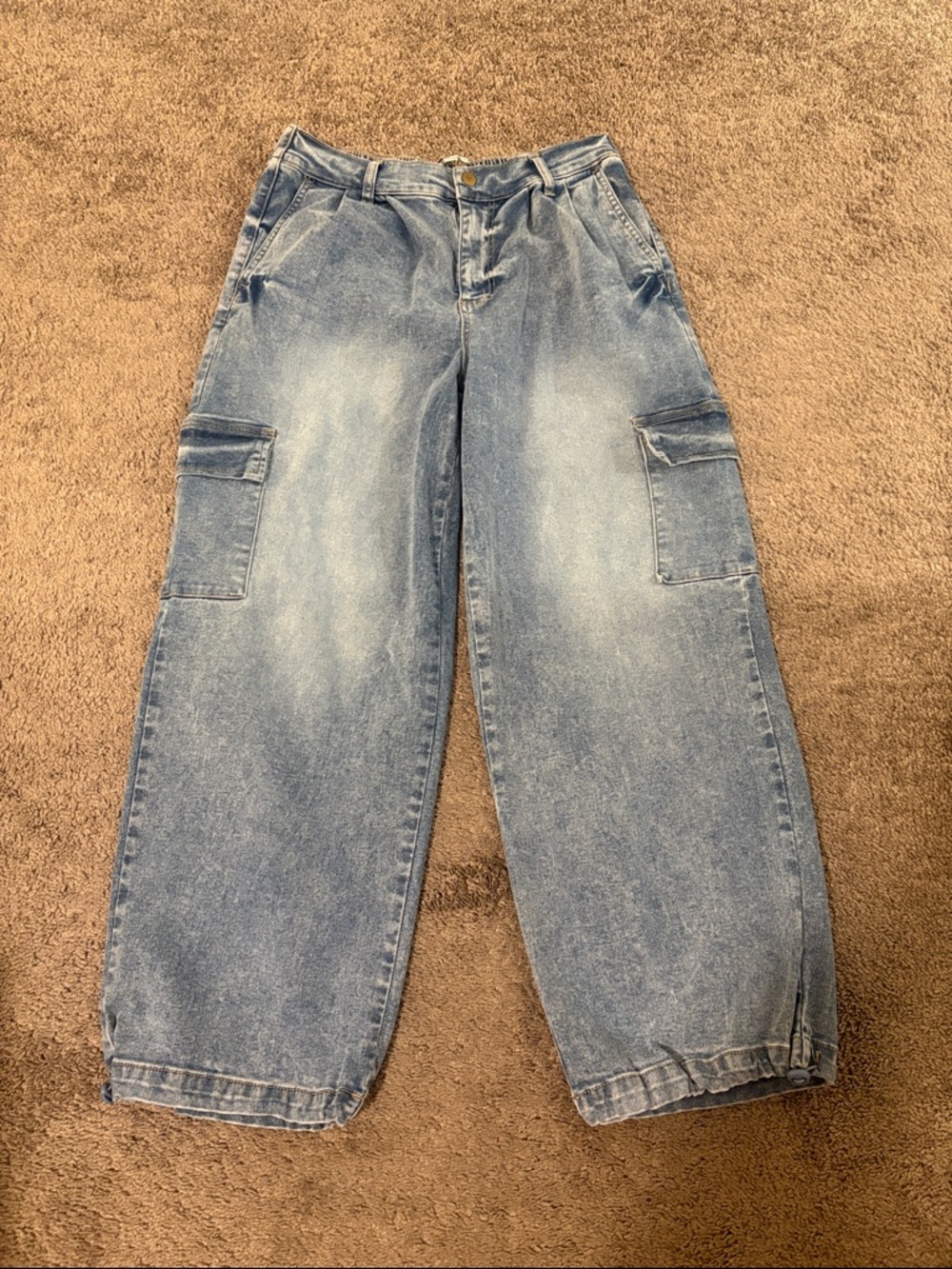 Celebrity Pink Light Wash Cargo Boyfriend Jeans